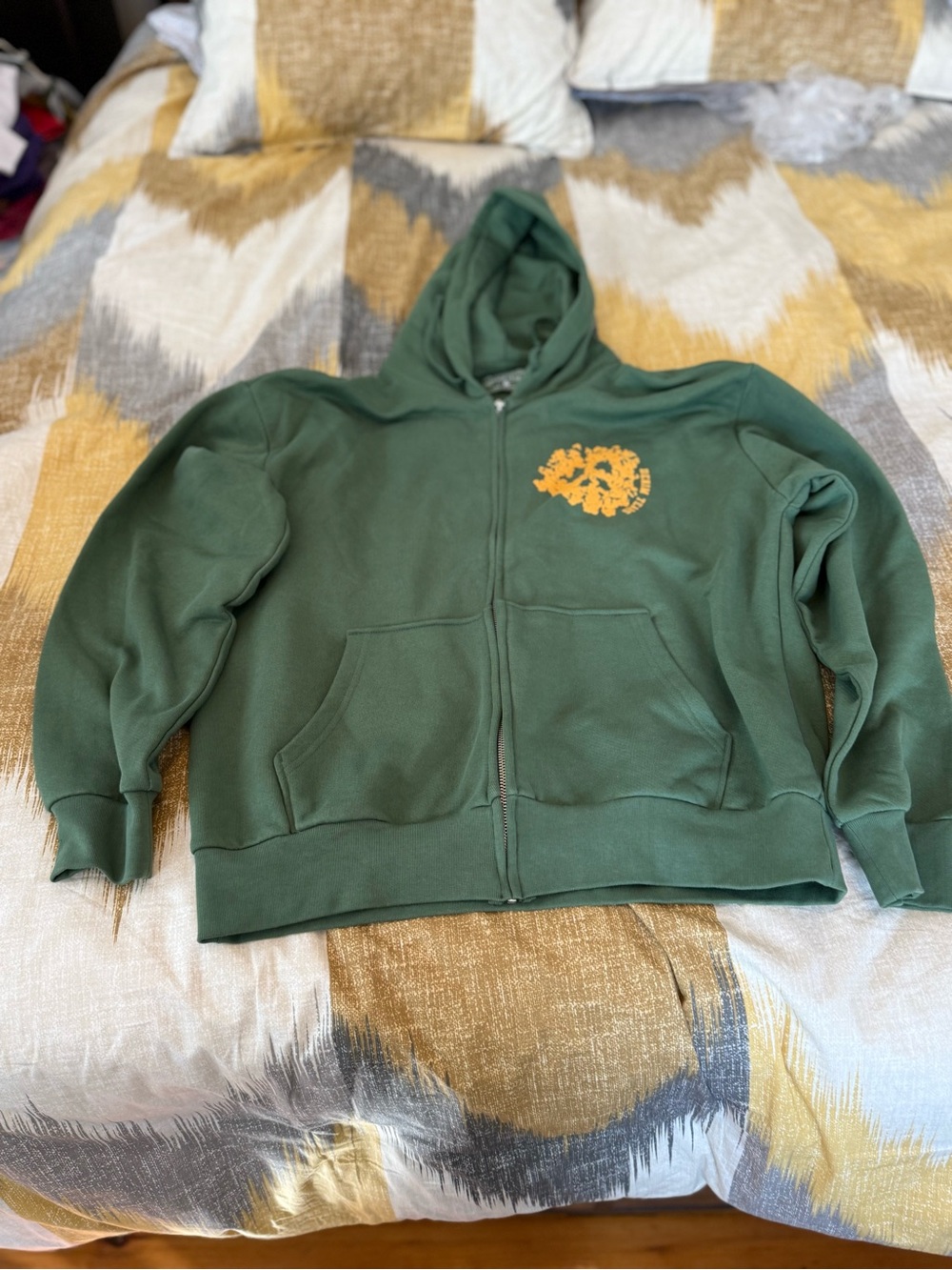 Denim Tears University Men’s Green Zip Up Hoodie Size M